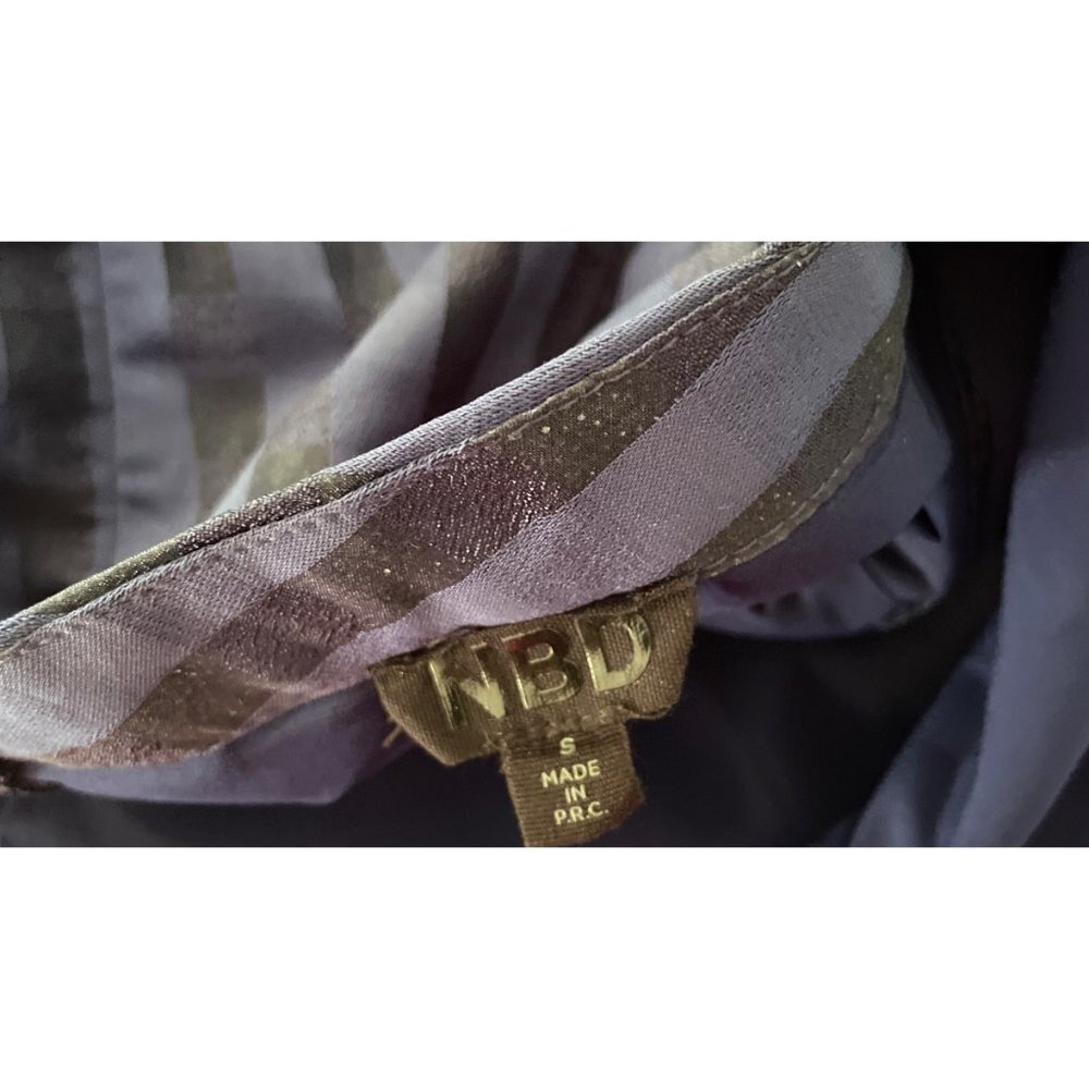 Euc Nbd Animosity Checked Windowpane Mini Blue Ba… - image 3